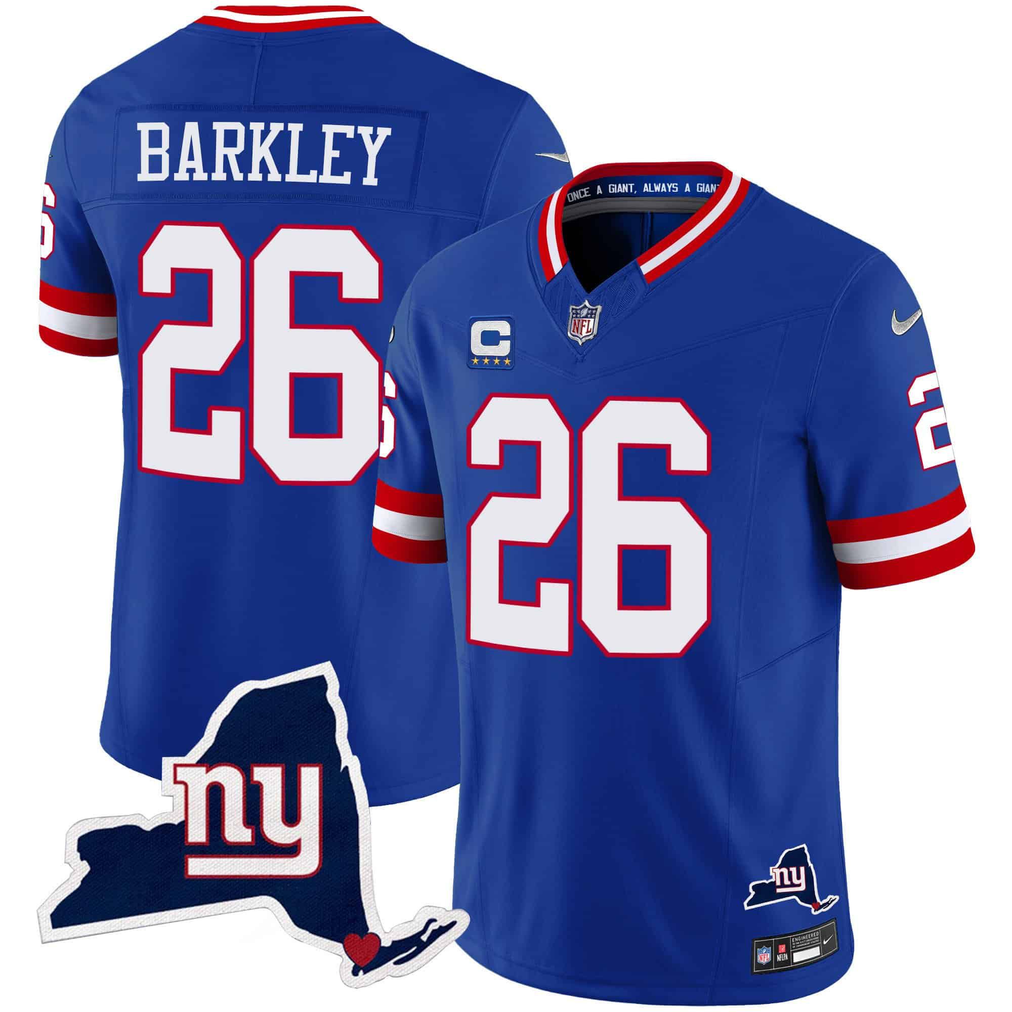 Men New York Giants #26 Barkley Blue 2024 Nike Map Patch Limited NFL Jersey style 1->indianapolis colts->NFL Jersey